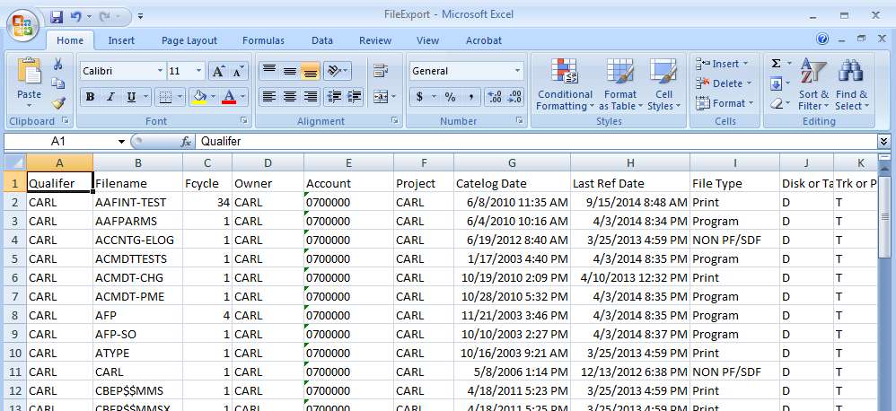 Export to Excel